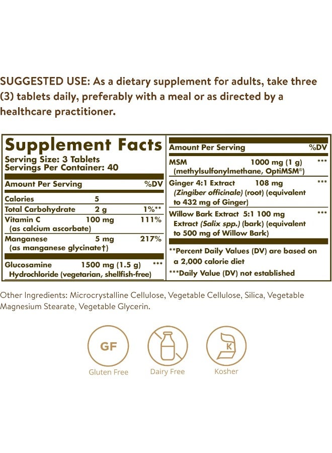 Solgar Glucosamine MSM Complex, 120 Tablets Packaging May Vary - Image 3