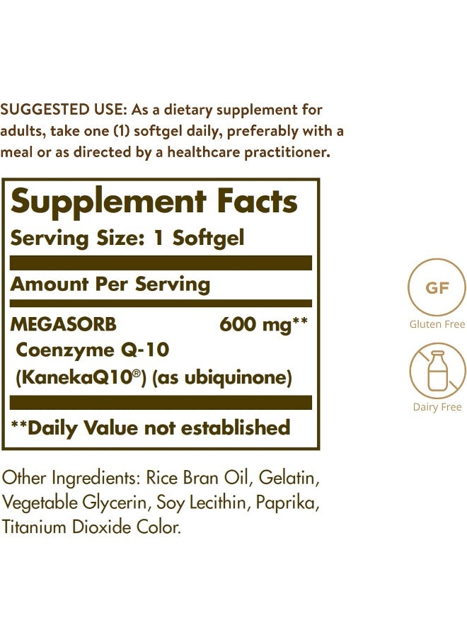 Solgar Coq10 600 MG Softgels 30'S - Image 2