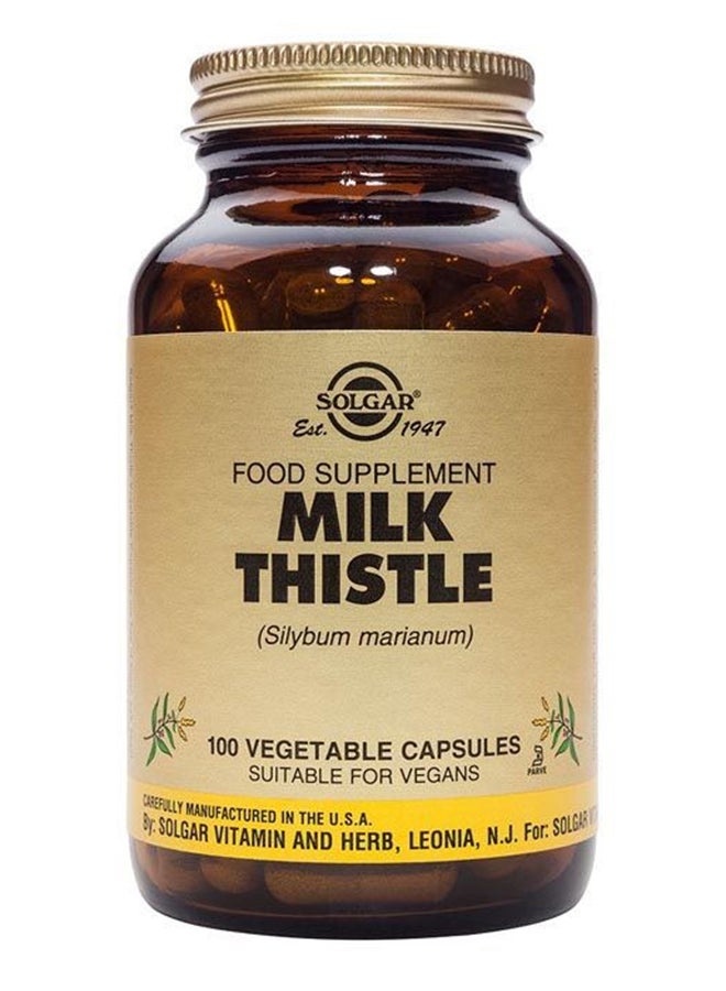 Solgar Milk Thistle Full Potency Herbs Gluten Wheat And Dairy Free Suitable For Vegans 100 Vegetable Capsules - Image 1