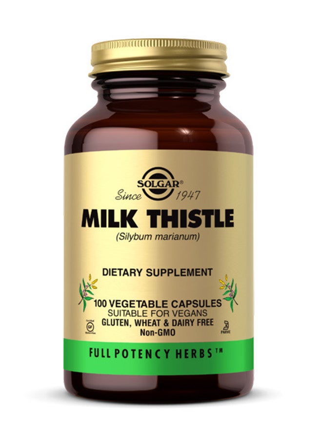 Solgar Milk Thistle Full Potency Herbs Gluten Wheat And Dairy Free Suitable For Vegans 100 Vegetable Capsules - Image 2