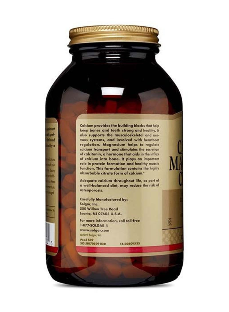 Solgar Calcium Magnesium Citrate Highly Absorbable Calcium Citrate Form Gluten, Wheat And Dairy Free Suitable For Vegans Dietary Supplement 100 Tablets - Image 3