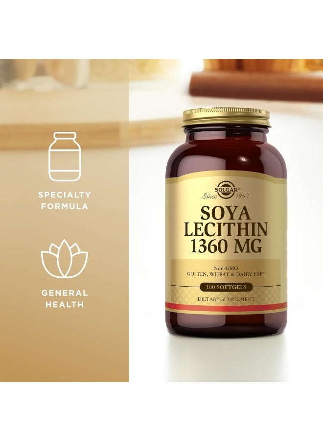 Solgar SOYA Lecithin 1360 mg - 100 Softgels Packaging May Vary - Image 3