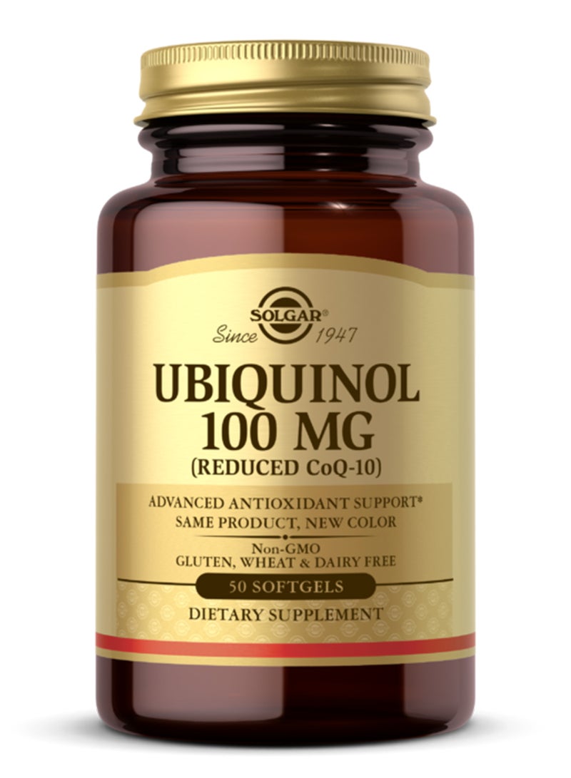 Solgar Ubiquinol Dietary Supplement 100mg - 50 Softgels  - Image 1