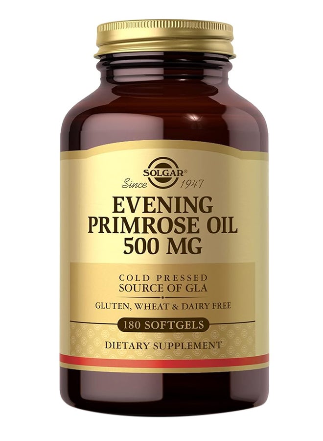 Solgar Evening Primrose Oil 500 Mg Cold Pressed Gluten Wheat And Dairy Free 180 Softgels - Image 1
