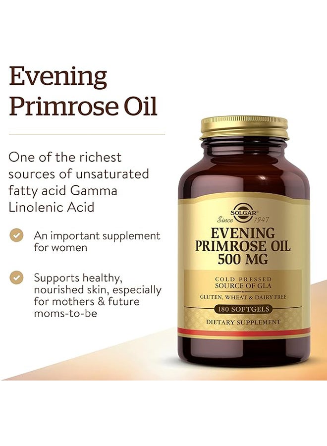 Solgar Evening Primrose Oil 500 Mg Cold Pressed Gluten Wheat And Dairy Free 180 Softgels - Image 2