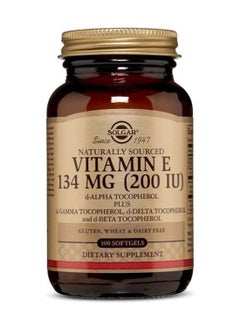 Vitamin E 134 Mg Infused With D-Alpha Tocopherol, And Mixed Tocopherols Including D-Gamma, D-Delta & D-Beta Tocopherols Dietary Supplement Gluten, Wheat And Diary Free 100 Soft Gels