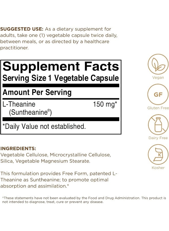 Solgar - L Theanine Dietary Supplement 60 Capsules - Image 1