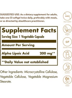 Solgar Alpha Lipoic Acid, 200 mg - 50 Vegetable Capsules Packaging May Vary  - Image 5