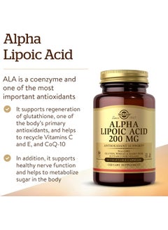 Solgar Alpha Lipoic Acid, 200 mg - 50 Vegetable Capsules Packaging May Vary  - Image 3