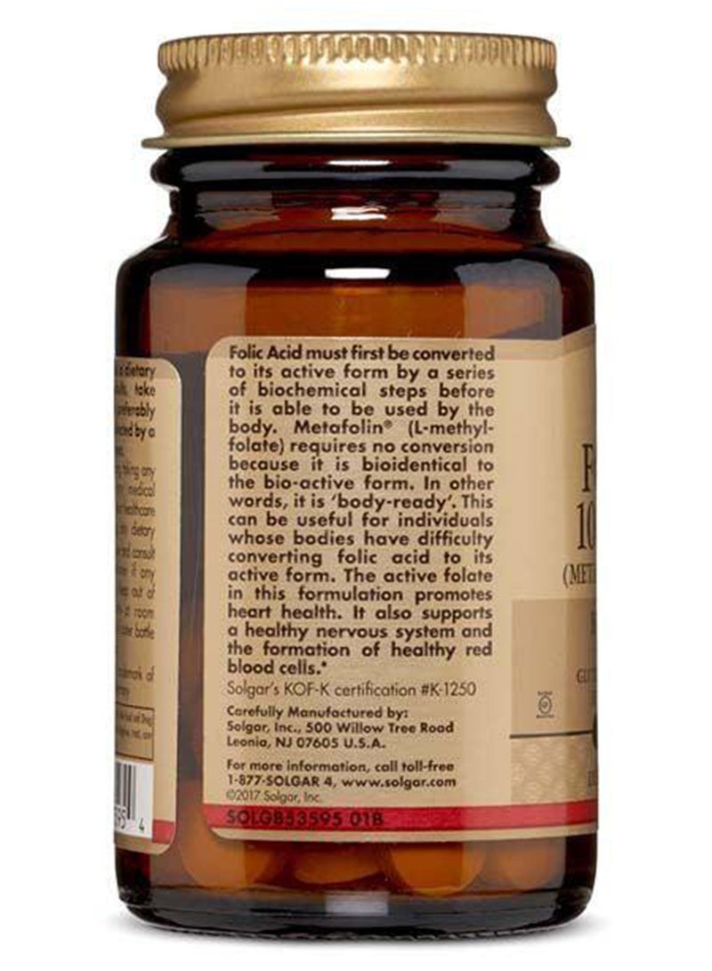 سولجر حمض الفوليك 1000 ميكروجرام ميتافولين 1000 ميكروجرام) مكمل غذائي نشط حيويًا خالٍ من الجلوتين والقمح ومنتجات الألبان مناسب للنباتيين 60 قرصًا - Image 2