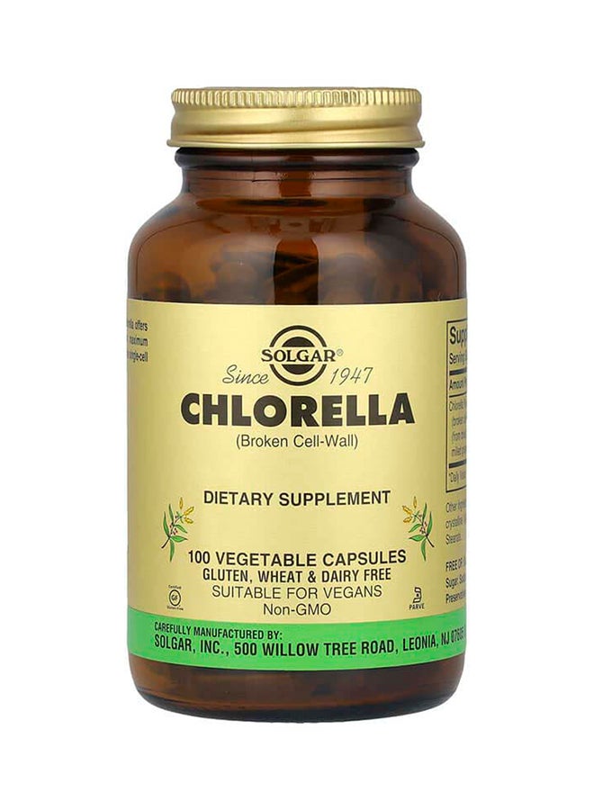 Solgar, Chlorella (Broken Cell-Wall), 100 Vegetable Capsules (520 mg per Capsule) - Image 1