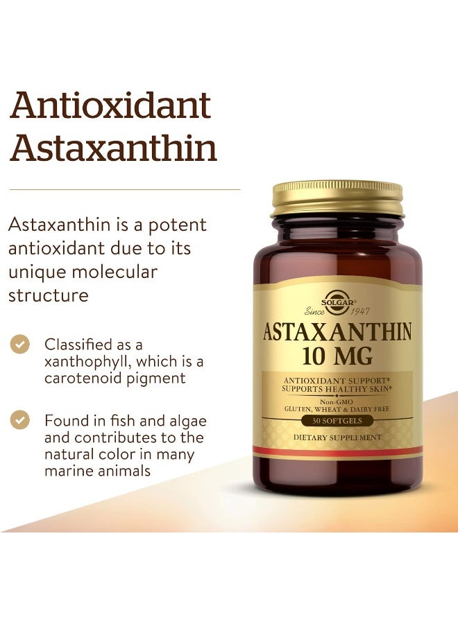 Solgar Astaxanthin 10 Mg, 30 Softgels Packaging May Vary - Image 1