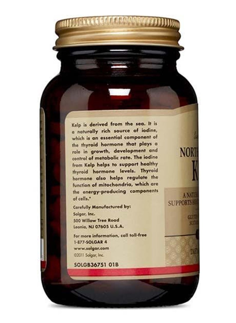 Solgar - North Atlantic Kelp Dietary Supplement Natural Source Of Iodine Supports Healthy Thyroid Function Gluten, Wheat And Dairy Free Suitable For Vegetarians 250 Tablets - Image 1
