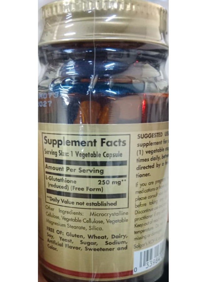 Solgar L Glutathione Dietary Supplement 30 Vegetable Capsule - Image 2