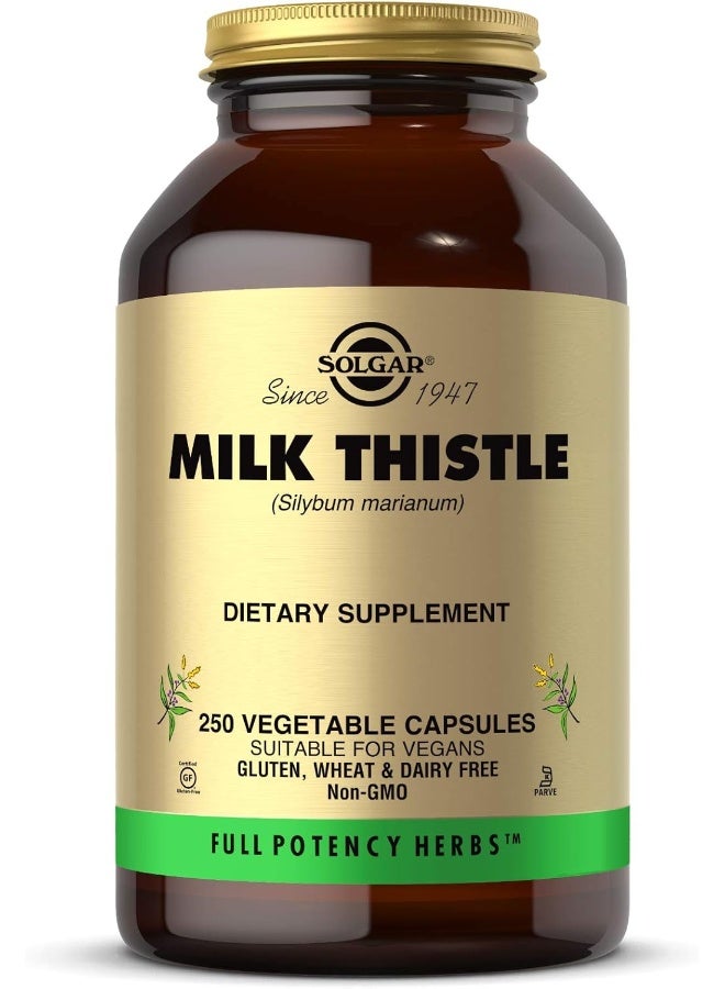 Solgar Milk Thistle, 250 Vegetable Capsules - Image 1