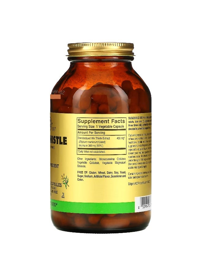 Solgar Milk Thistle, 250 Vegetable Capsules - Image 2