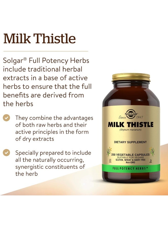 Solgar Milk Thistle, 250 Vegetable Capsules - Image 3