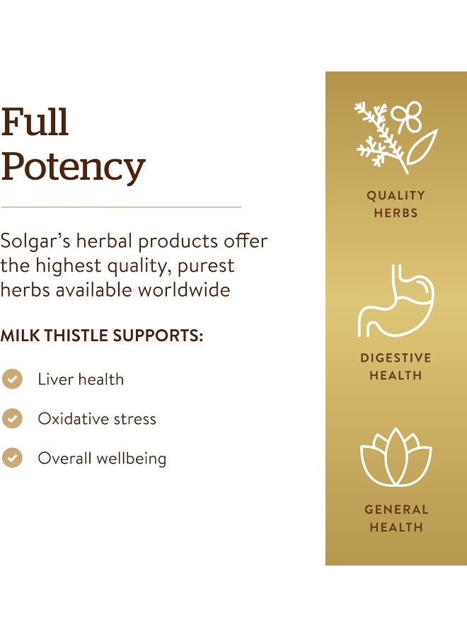 Solgar Milk Thistle, 250 Vegetable Capsules - Image 4