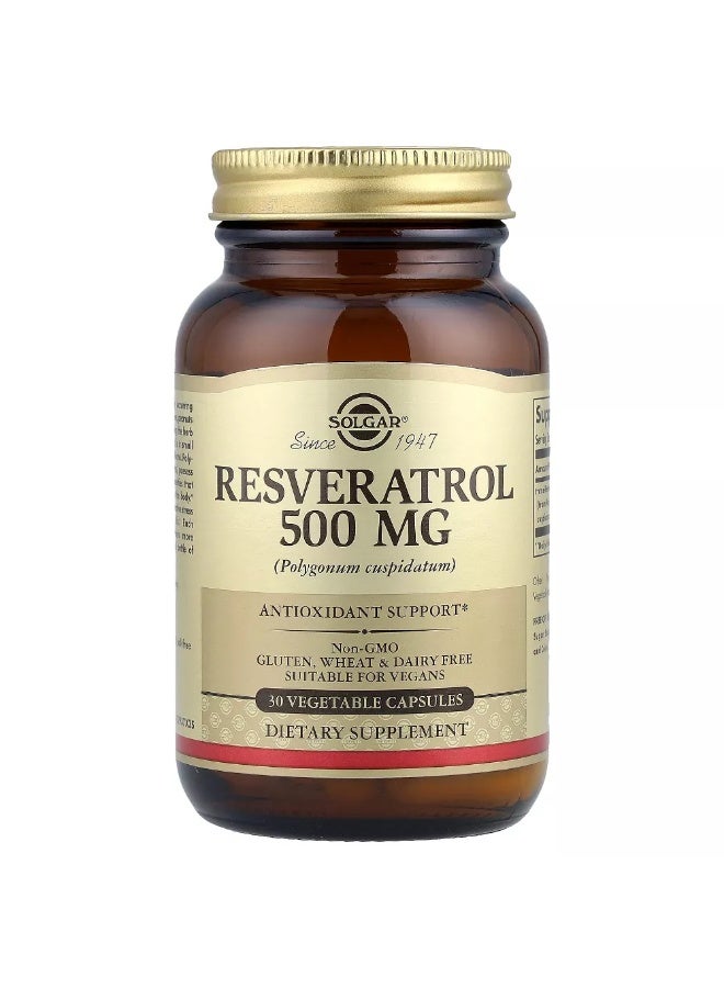 Solgar Resveratrol 500 Mg 30 Vegetable Capsules - Image 1