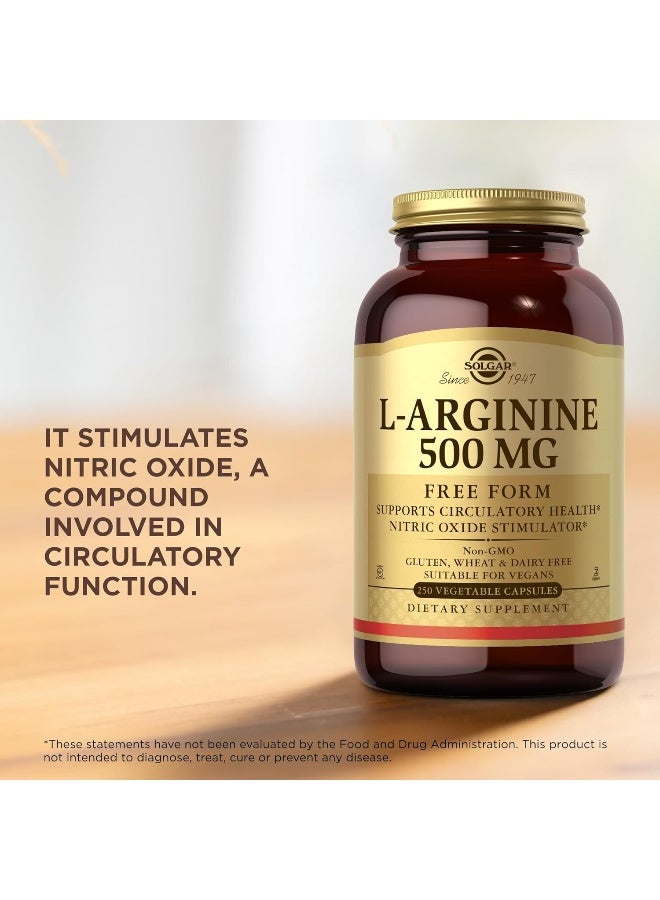 Solgar L-Arginine 500 mg - 250 Vegetable Capsules Packaging May Vary - Image 1