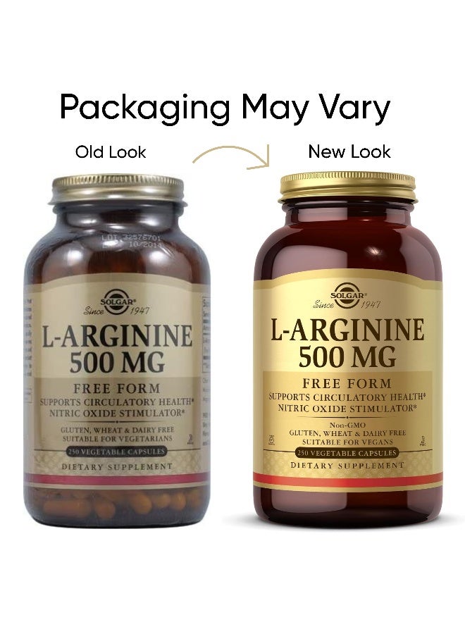 Solgar L-Arginine 500 mg - 250 Vegetable Capsules Packaging May Vary - Image 3