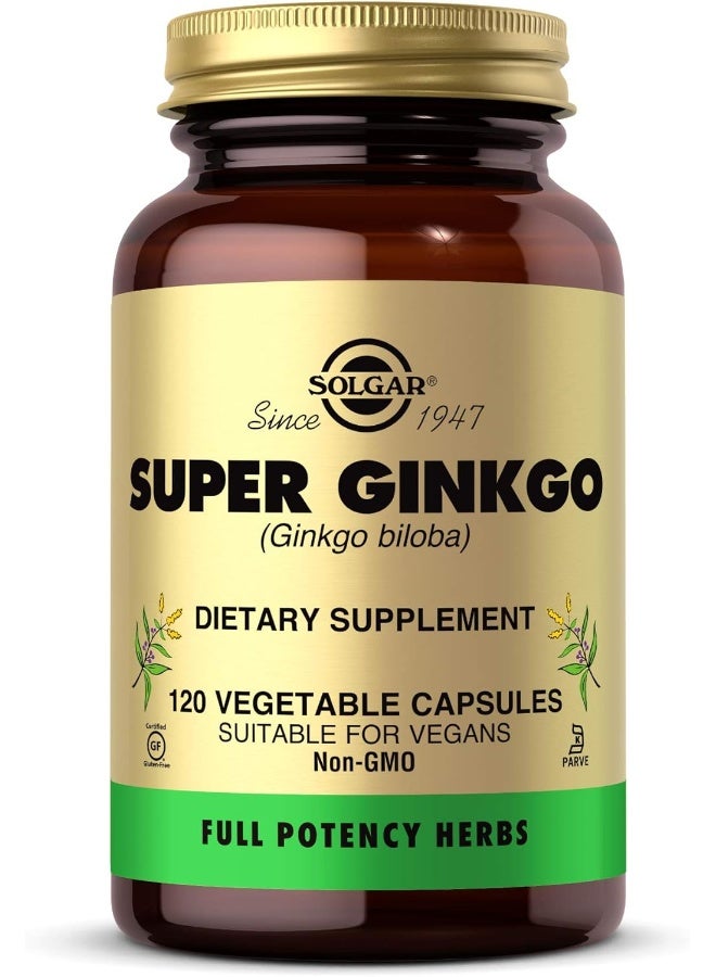 Solgar Super Ginkgo, 120 Vegetable Capsules - Image 1