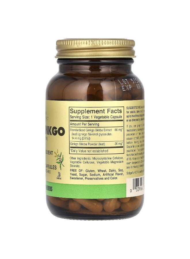 Solgar Super Ginkgo, 120 Vegetable Capsules - Image 3