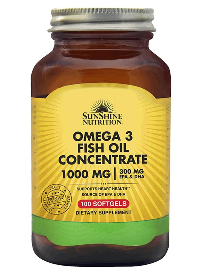 SUNSHINE NUTRITION Omega 3 Fish Oil Dietary Supplement 100 Softgels