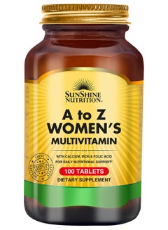 SUNSHINE NUTRITION A To Z Women's Multivitamin Dietary Supplement 100 Tablets Vegetarian Source 