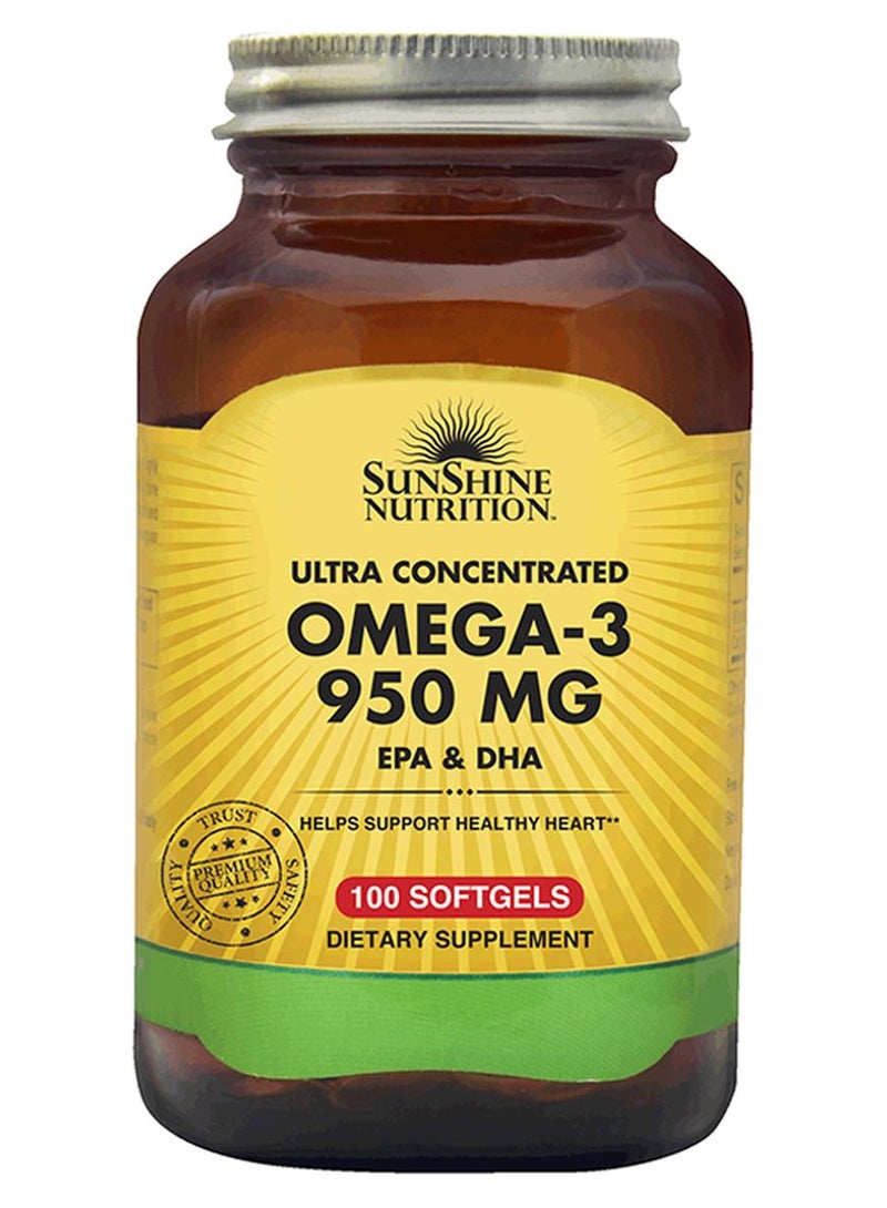 SUNSHINE NUTRITION Omega-3 Dietary Supplement 100 Softgels