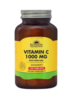 SUNSHINE NUTRITION Vitamin C With Rose Hips Dietary Supplement 100 Tablets  - Image 1