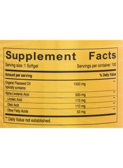 SUNSHINE NUTRITION Flaxseed Oil Infused With Omega 3-6-9 Dietary Supplement Supports Heart Health And Immune Function 100 Soft Gels  - Image 3