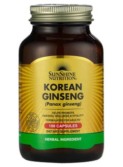 Korean Panax Ginseng Dietary Supplement Helps Promote General Wellness And Vitality Herbal Ingredient 100 Capsules