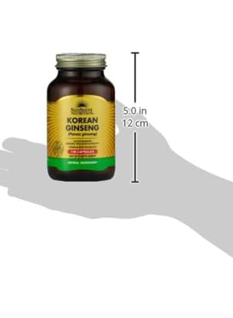SUNSHINE NUTRITION - Korean Panax Ginseng Dietary Supplement Helps Promote General Wellness And Vitality Herbal Ingredient 100 Capsules - Image 1