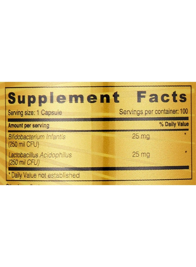 SUNSHINE NUTRITION - Probiotic Acidophilus Advanced Dietary Supplement 100 capsules - Image 1