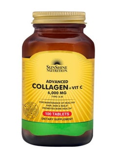 SUNSHINE NUTRITION Advanced Collagen + Vitamin C  Dietary Supplement 100 Tablets  - Image 1