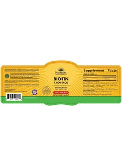SUNSHINE NUTRITION Biotin 1000 Mcg 100 Tabs  - Image 2