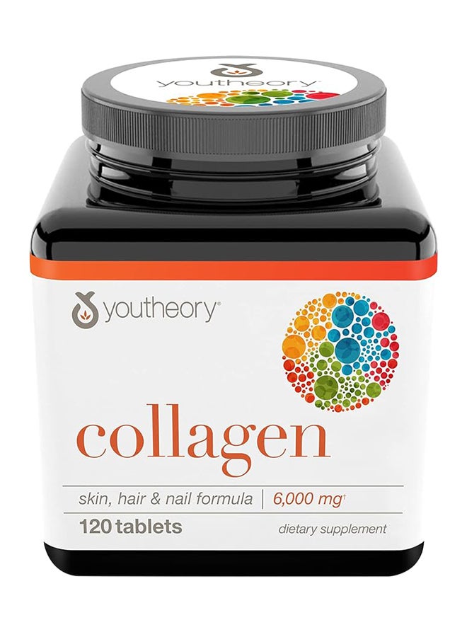 youtheory - Collagen 6000Mg Dietary Supplement Skin Hair And Nail Formula 120 Tablets - Image 1