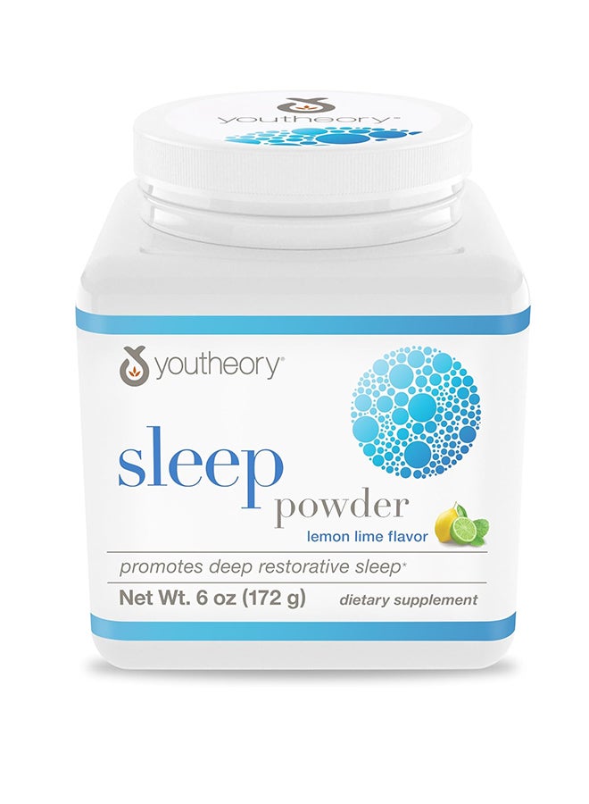 Youtheory Sleep Nighttime Powder - Sleep Support Supplement for Calm & Relaxation* - Contains Melatonin, Magnesium, L-Theanine & L-Glycine - Dairy, Soy & Gluten Free - 6 oz - Image 1