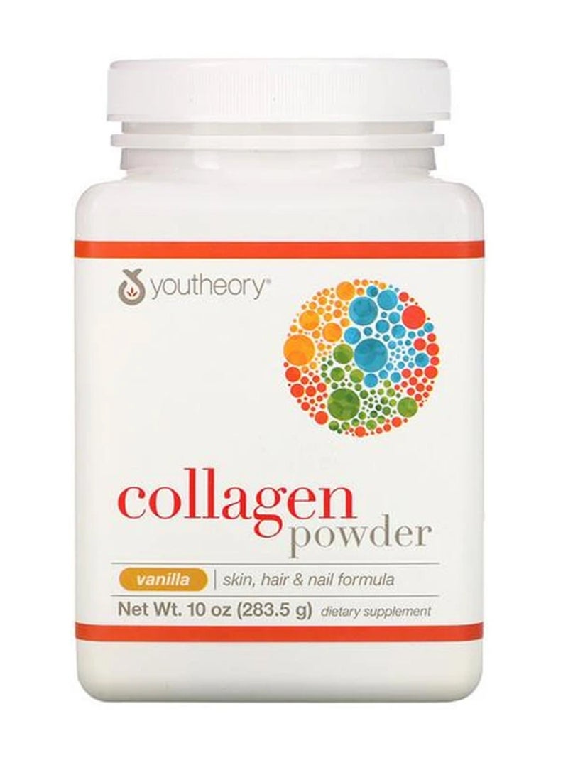 youtheory Collagen Powder  Vanilla Flavor For Healthy Skin Hair Nails And Joints  283G - Image 1