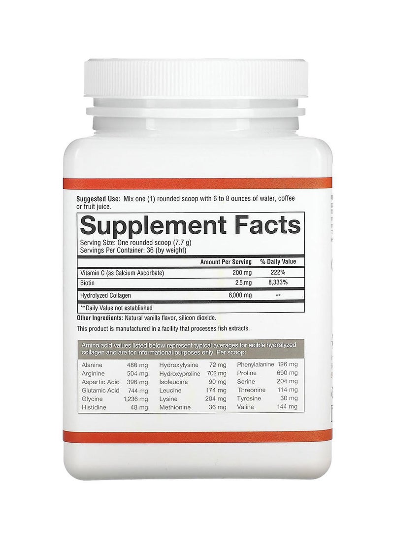 youtheory Collagen Powder  Vanilla Flavor For Healthy Skin Hair Nails And Joints  283G - Image 2