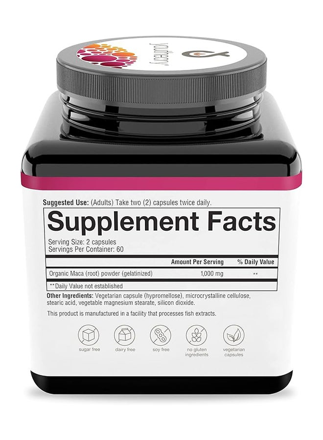 Women'S Maca Root Dietary Supplement Nutrient-Dense Superfood 120 Veg Capsules