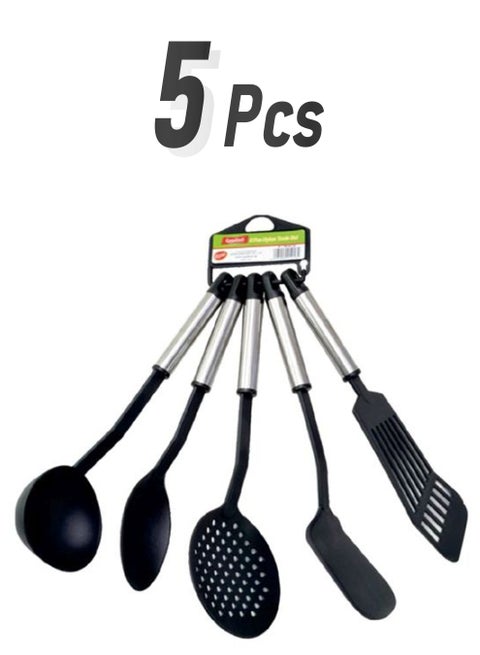 5-Piece Spatula Set Black 30cm