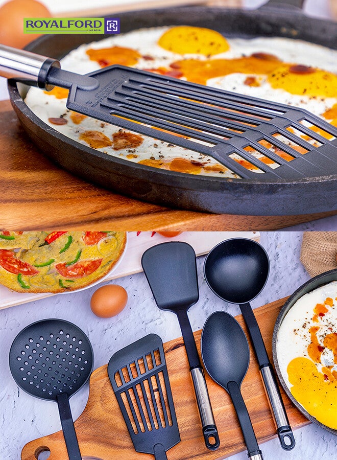 رويال فورد طقم ملاعق مسطحة من 5 قطع أسود/ فضي 30سم - Image 5