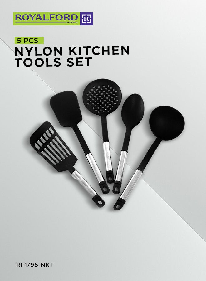 رويال فورد طقم ملاعق مسطحة من 5 قطع أسود/ فضي 30سم - Image 1