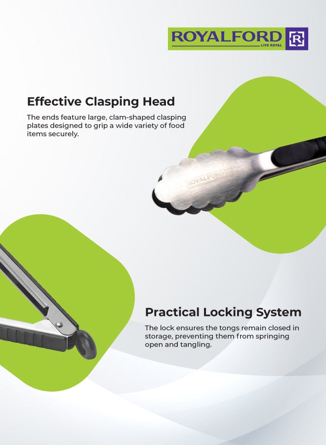 رويال فورد ملقط الطعام أسود/ فضي 25.5x3.6سم - Image 3