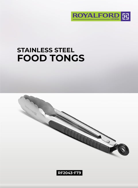 ملقط الطعام أسود/ فضي 25.5x3.6سم