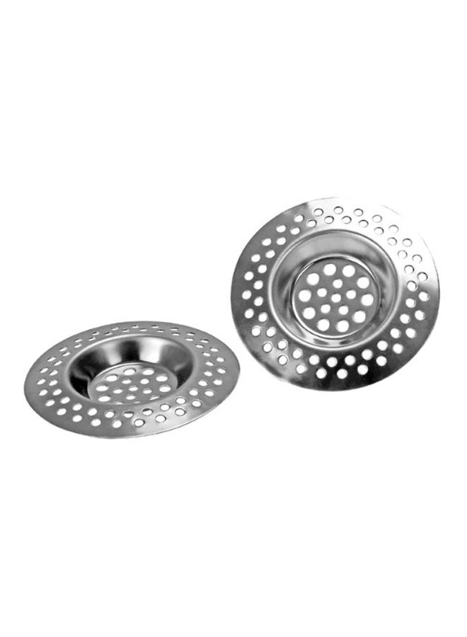 Stainless Steel Sink Strainer 2Pcs 7Cm Silver