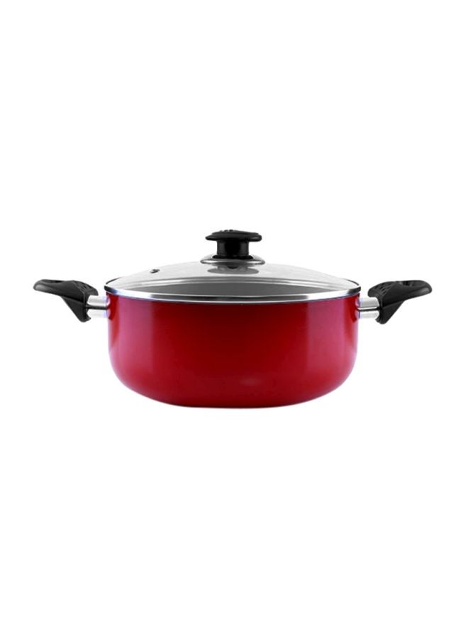 Royalford Casserole With Glass Lid Red 20cm  - Image 1