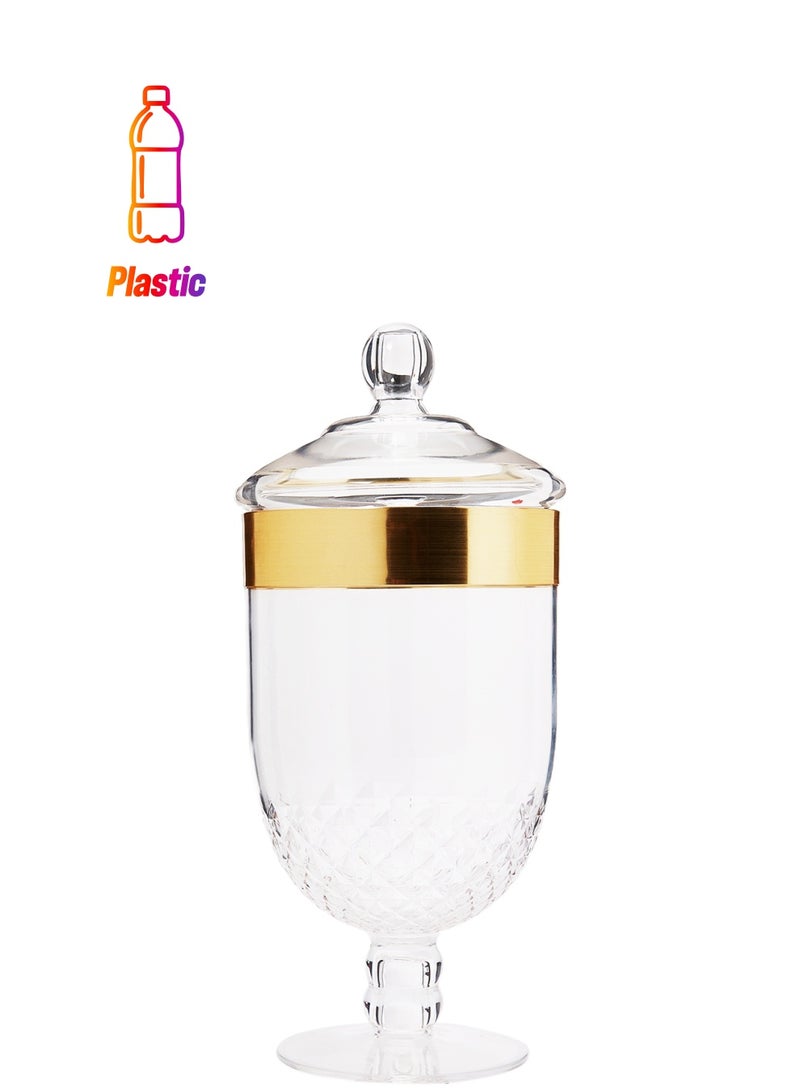 Orchid Acrylic Canister With Foot Gold/Clear 1.5Liters - Image 1